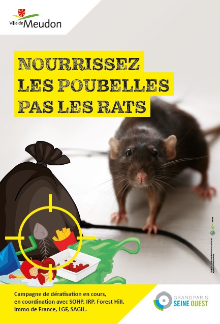 Affiche pour une campagne de dératisation à Meudon-la-Forêt.